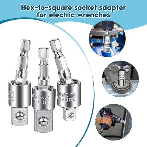 105 Degree Right Angle Drill Adapter 1/4 Inch Hex Bit Driver Attachment - color: Silver, size: 4 Pcs