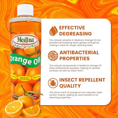 Medina Orange Oil Cleaner & Degreaser Concentrate, 16oz - size: 16 Fl Oz (Pack of 1)