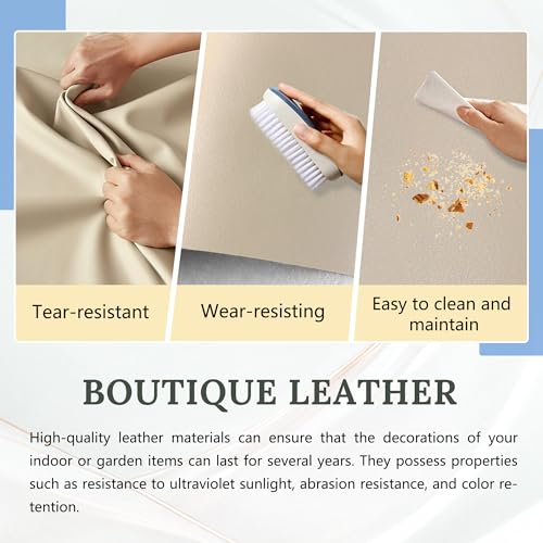 Leather and Imitation Leather,Vinyl Faux Leather Sheets - color: Oatmeal, size: 1 Yard