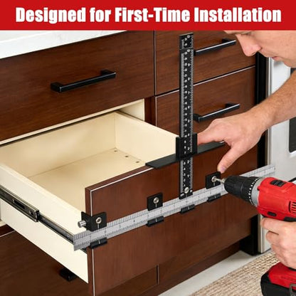 Cabinet Hardware Jig, Cabinet Handle Jig with Center Punch and Drill Bits
