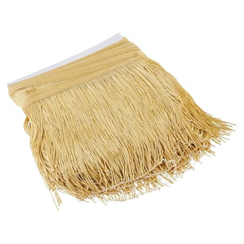 10 Yards Fringe Trim Tassel, 7-1/2 inch 19CM Long Beadthoven Polyester Fringe Trim Ribbon Tassels Sewing Lace Fabric Ribbon for Sewing Clothing Cushions Pillow Curtain Latin Dress Home Decor Gold - color: Gold, size: 7-1/2 inch(190mm)