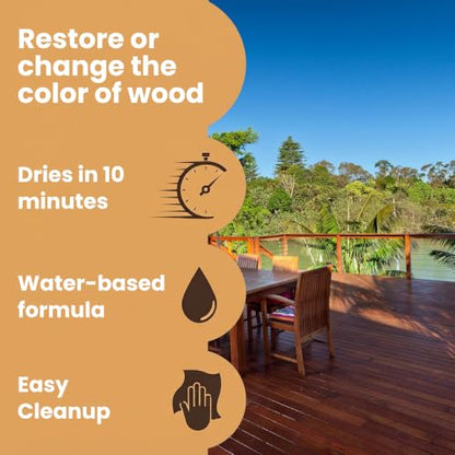 Furniture Clinic Wood Stain, Water-Based & Fast Drying, White Ash - color: Warm Graphite, size: 2500ml / 85 Fl Oz