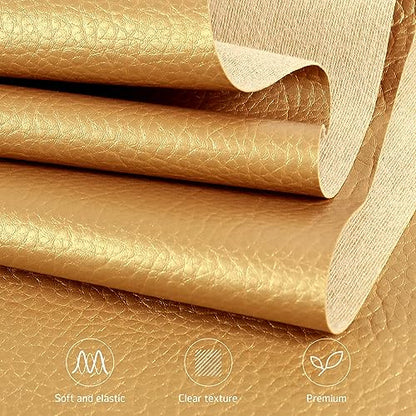 Marine Vinyl Upholstery Faux Leather Fabric, 1 Yard Gold - color: Gold, size: 1 Yard 55" x 36" (Pre-cut)