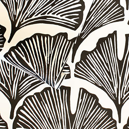 Tempaper x Novogratz Zebra Black Feather Palm Removable Peel and Stick Wallpaper, 20.5 in X 9 ft, Made in The USA - color: Zebra Black, size: 20.5" x 108"