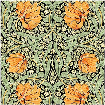 HAOKHOME William Morris Style Peel and Stick Wallpaper Art Deco Wall Paper - color: Green/Yellow/Black, size: S: 17.3in x 9.8ft