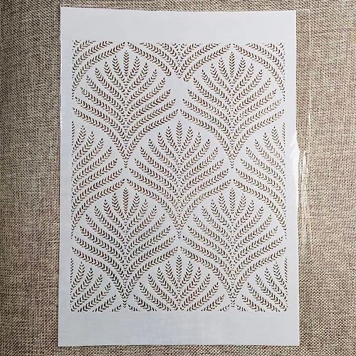 TIAMECH A4 Reusable Ear of Wheat Texture Stencil for Painting - style: Wheat