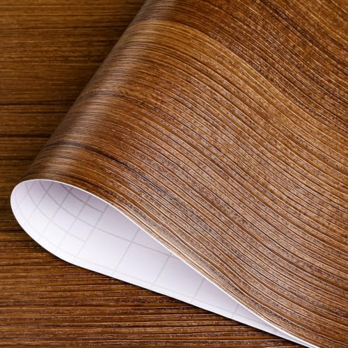 Walnut Wood Contact Paper Peel and Stick Brown Wood Grain Wallpaper 15.8x80 - size: 15.8" x 80"
