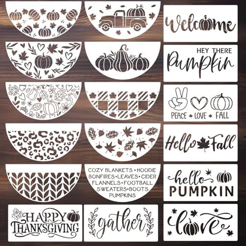 Fall Stencils for Painting on Wood Half Circle Stencils for Crafts Reusable