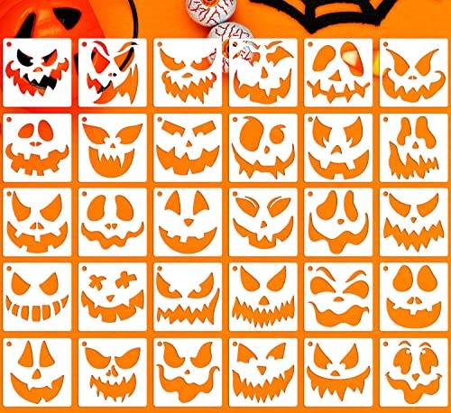 Pumpkin Carving Stencils Small Jack O Lantern Stencil 3" - style: Halloween Face/3IN