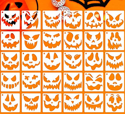 Pumpkin Carving Stencils Small Jack O Lantern Stencil 3" - style: Halloween Face/3IN