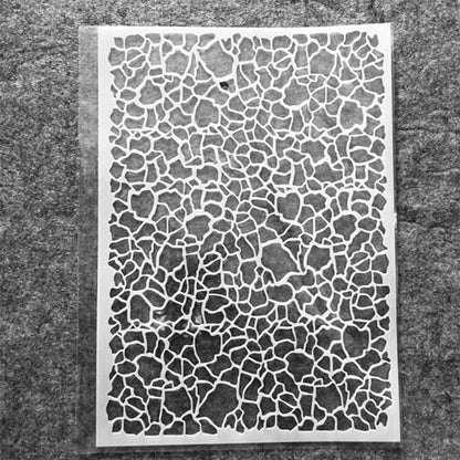 TIAMECH A4 Reusable Crackle Texture Stencil for Painting - style: Crackle Texture