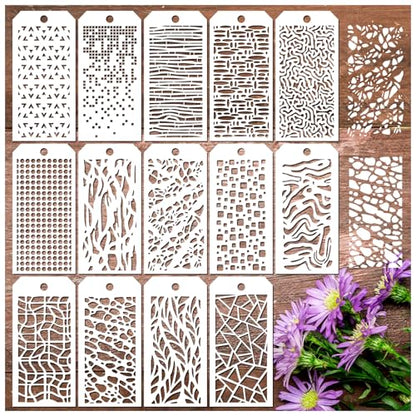 14 Pieces for Crafts Stencils Texture Stencils for Painting - size: Stencils