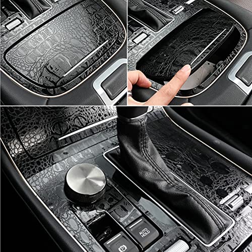Moyishi Wood Grain Vinyl Sticker Decal Roll Car Interior Home Office Furniture DIY Film Wrap 30cmx100cm (Crocodile Pattern) - color: Crocodile Pattern