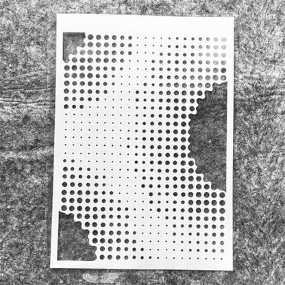 TIAMECH A4 Reusable Gradient Dot Grid Stencil for Painting - color: Gradient Dot Grid