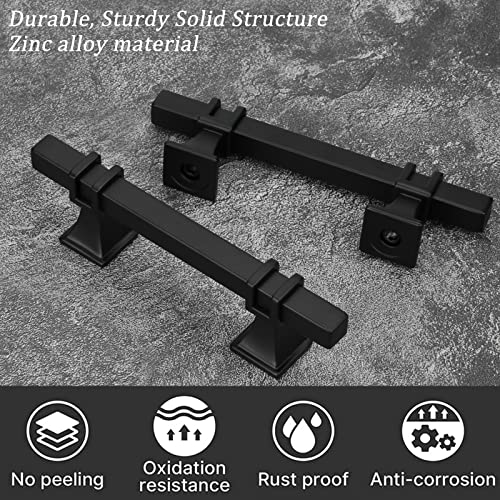 25 Pack 3 Inch Black Cabinet Handles Matte Black Cabinet Pulls - color: Black, size: 3 inch (76mm) Hole Center Pull
