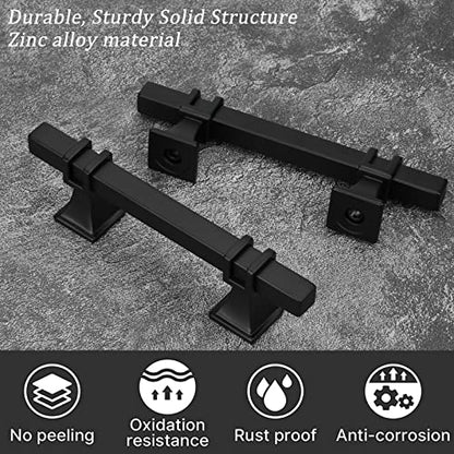 25 Pack 3 Inch Black Cabinet Handles Matte Black Cabinet Pulls - color: Black, size: 3 inch (76mm) Hole Center Pull