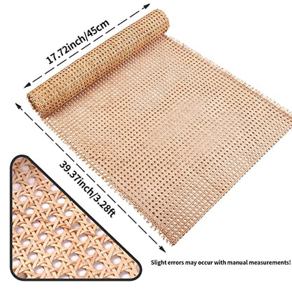 18" Width Cane Webbing 3.3Feet，Natural Rattan for Caning Projects - size: 18"Wx40"L(3feet)