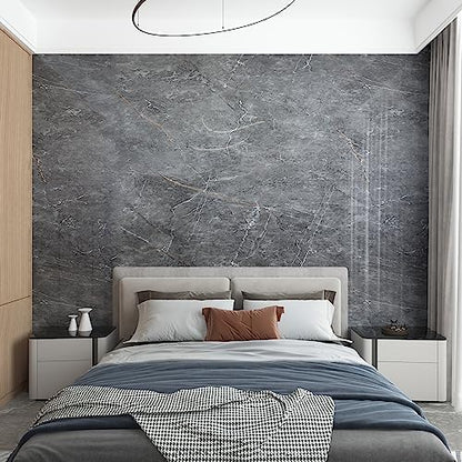 Gray Marble Contact Paper Peel Stick Grey Glossy Thick Granite Marble Wallpaper for Countertop 31.5x197 inch Waterproof Self Adhesive Furniture Stickers Kitchen Counter Bathroom Wall Vinyl Decor