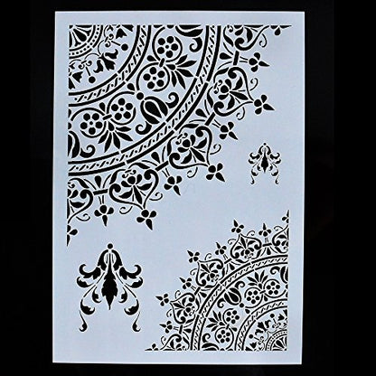 DIY Decorative Mandala Stencil Template for Painting on Walls Furniture Crafts, Mandala (A2 Size) - size: A2 Size