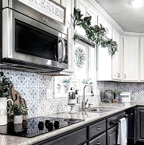 Santa Ana DIY Portuguese Tiles - Reusable Stencils for Home Decor (Large Size 12x12) - size: Large (12"x12")