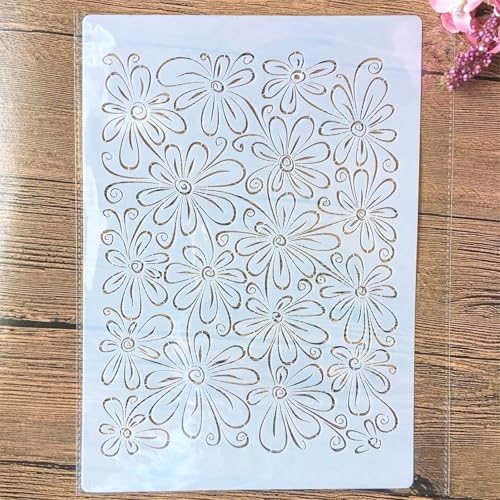 TIAMECH A4 Reusable Daisy Stencil for Painting - style: Daisy Flower