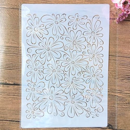 TIAMECH A4 Reusable Daisy Stencil for Painting - style: Daisy Flower