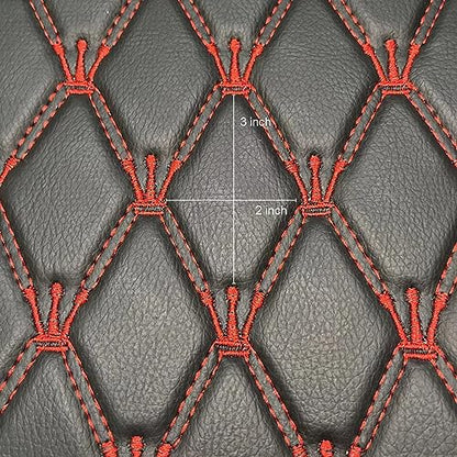 Quilted Foam Vinyl Fabric King Crown Classic Pattern with 0.23" Sponge Backing, 59" W × 39" L Faux Leather Fabric for Car Headliner, Furniture Upholstery,Diamond 2" x 3" (King Crown) - color: King Crown