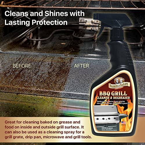 Parker & Bailey Grill Cleaner and Degreaser - BBQ Grill Cleaner Degreaser Cleaner Heavy Duty Countertop Cleaner Stainless Steel Cleaner Glazed Tile Cleaner Cleaning Supplies for Grease and Grime - style: BBQ