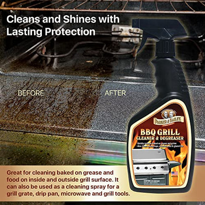 Parker & Bailey Grill Cleaner and Degreaser - BBQ Grill Cleaner Degreaser Cleaner Heavy Duty Countertop Cleaner Stainless Steel Cleaner Glazed Tile Cleaner Cleaning Supplies for Grease and Grime - style: BBQ