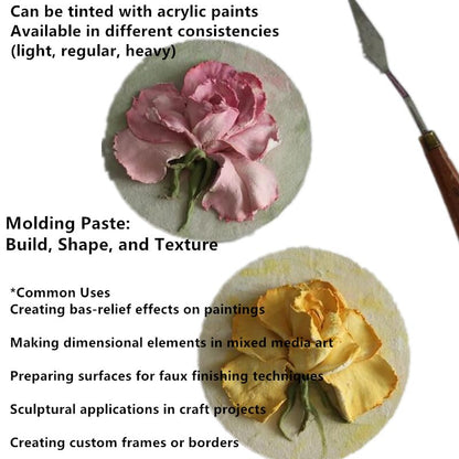 Clear Modeling Paste 10.14 oz/300ml, Acrylic Texture Paste with Art Tools - color: Transparent Texture Paste+Palette Knife+Scrapers Tools