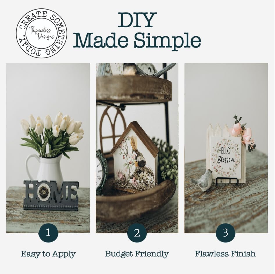 Rub on Transfers for Crafts and Furniture | 3 Design Sheets 6”x 12” | Home Decor Transfers | Furniture and Craft Decals | by Thymeless Designs (Farmhouse Churches) - style: Farmhouse Churches