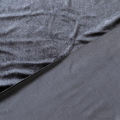 Stretch Velvet Fabric by The Yard for Apparel,Sewing,Crafting,Full Dress 93% Polyester 7% Spandex 63" Wide (Black,2Yard) - color: Black, size: 2 Yards