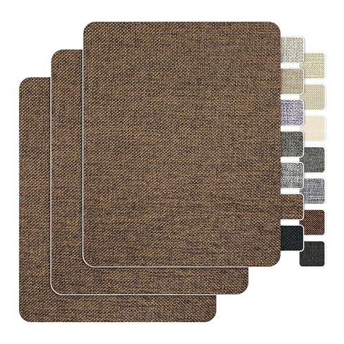 BESEZX Linen Fabric Repair Patch Upholstery Patch 3 PCS 9 * 11 Inch - color: Brown, size: 9*11 inch