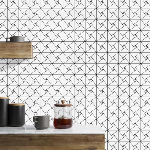 Vamos Tile 10 Sheets PVC Peel and Stick Backsplash Tile - color: ‎White
