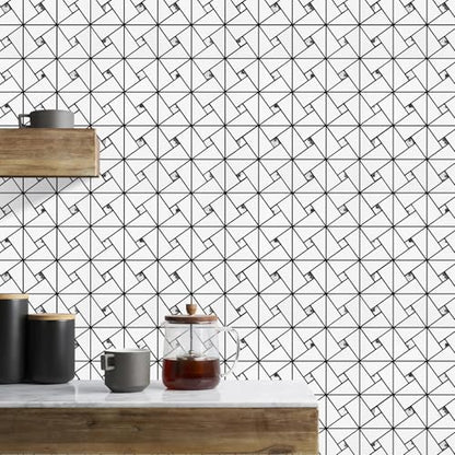 Vamos Tile 10 Sheets PVC Peel and Stick Backsplash Tile - color: ‎White