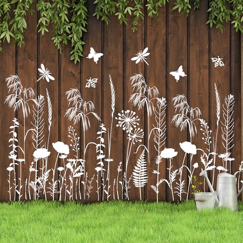 Large Flower Stencils for Painting Walls Floral Stencils for Wood Fence - style: Wildflower