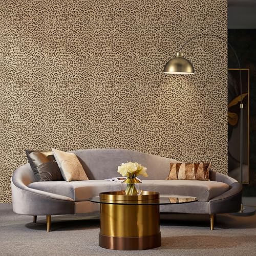 HueBurst Leopard Peel and Stick Wallpaper 17.3"x240" Cheetah Contact Paper Self Adhesive Brown Wallpaper Removable Waterproof Art DIY Wall Paper for Bedroom Living Room (28.8sq.ft.) - size: 17.3" x 240"