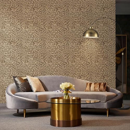 HueBurst Leopard Peel and Stick Wallpaper 17.3"x240" Cheetah Contact Paper Self Adhesive Brown Wallpaper Removable Waterproof Art DIY Wall Paper for Bedroom Living Room (28.8sq.ft.) - size: 17.3" x 240"