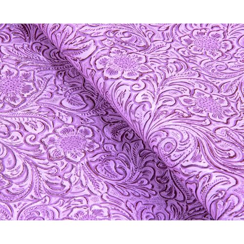 HGUAN Embossed Faux Leather Fabric 1 Yard Cut 36"x53" Embossed Vinyl Suitable for Upholstery Furniture Seat, Handmade DIY Projects (Purple) - color: Purple
