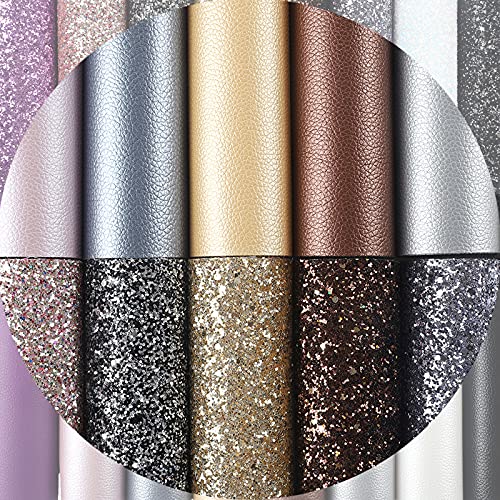 Chunky Glitter Faux Leather Sheets: 16Pcs/Set8.2 x6 Picheng Leather Fabric - color: 16 Colors