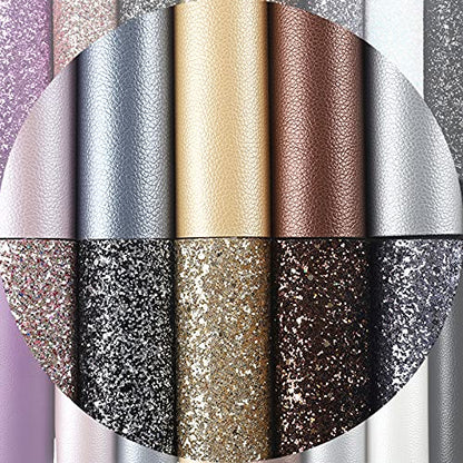 Chunky Glitter Faux Leather Sheets: 16Pcs/Set8.2 x6 Picheng Leather Fabric - color: 16 Colors