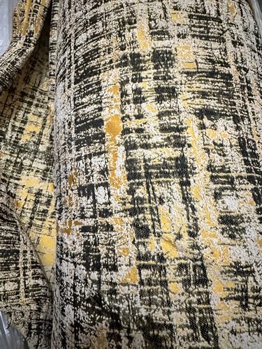 OctoRose Thick Linen Tweed Yellow, 1 Yard (36x110 inch) Upholstery Sewing Fabrics for Sofa, Futon, Box Cushion, Daybed Mattress, Bench, Ottoman Cut by The Yard (Tweed-Yellow, 1 Yard) - color: Tweed-yellow