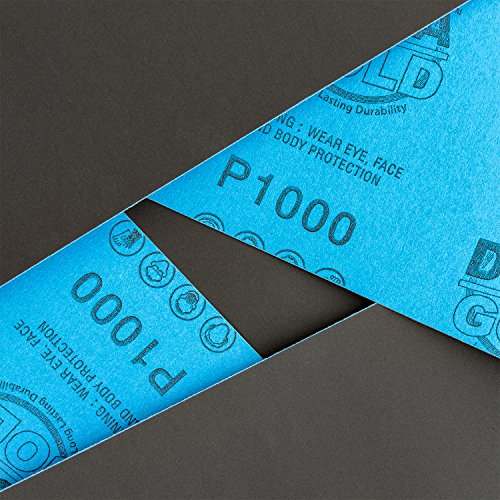 Dura-Gold 5-1/2" x 9" Wet or Dry Sandpaper Sheets, 1000 Grit, Box of 25 - size: 1000-Grit