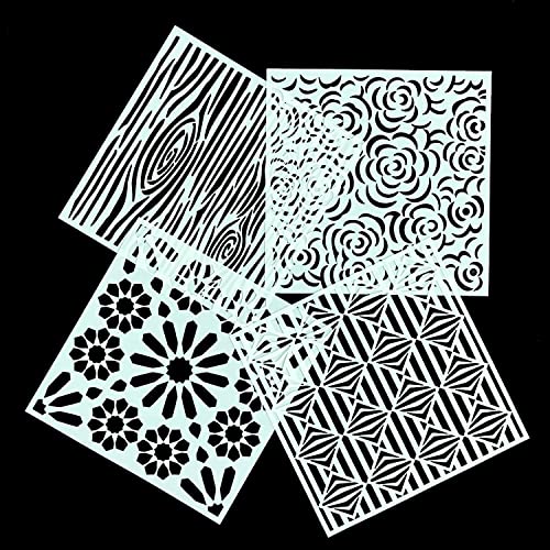 32 Pack Geometric Stencils 6 x 6 Inch Painting Templates for Scrapbooking Cookie Tile Furniture Wall Floor Decor Craft Drawing Tracing DIY Art Supplies - size: 6inch-2