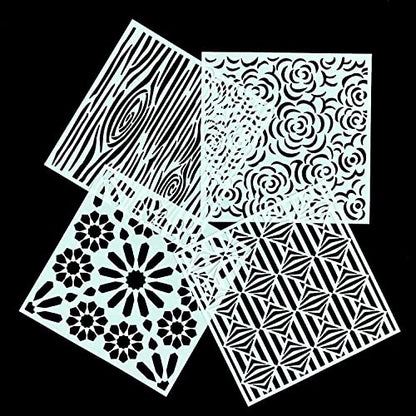 32 Pack Geometric Stencils 6 x 6 Inch Painting Templates for Scrapbooking Cookie Tile Furniture Wall Floor Decor Craft Drawing Tracing DIY Art Supplies - size: 6inch-2