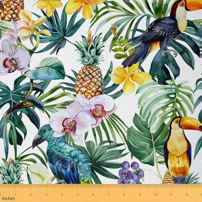Feelyou Palm Leaf Upholstery Fabric Soft 1 Yards - color: Multi 24, size: 1 Yard