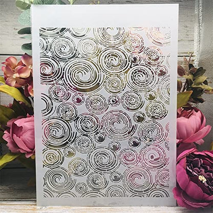 TIAMECH A4 Reusable Annual Ring Texture Stencil for Painting - style: Annual Ring