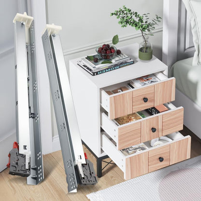 1 Pairs 18 Inch Soft Close Undermount (Bottom Mount) Drawer Slides,Concealed Drawer Runners with Mounting Screws,Locking Device and Brackets 85 lb Load Capacity 18" 2pcs - size: 18 Inch
