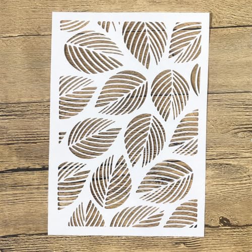 TIAMECH A4 Reusable Continuous Tropical Palm Leaf Stencil for Painting - color: Continuous Tropical Palm Leaf