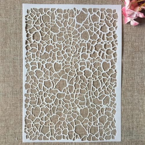 TIAMECH A4 Reusable Crackle Texture Stencil for Painting - style: Crackle Texture